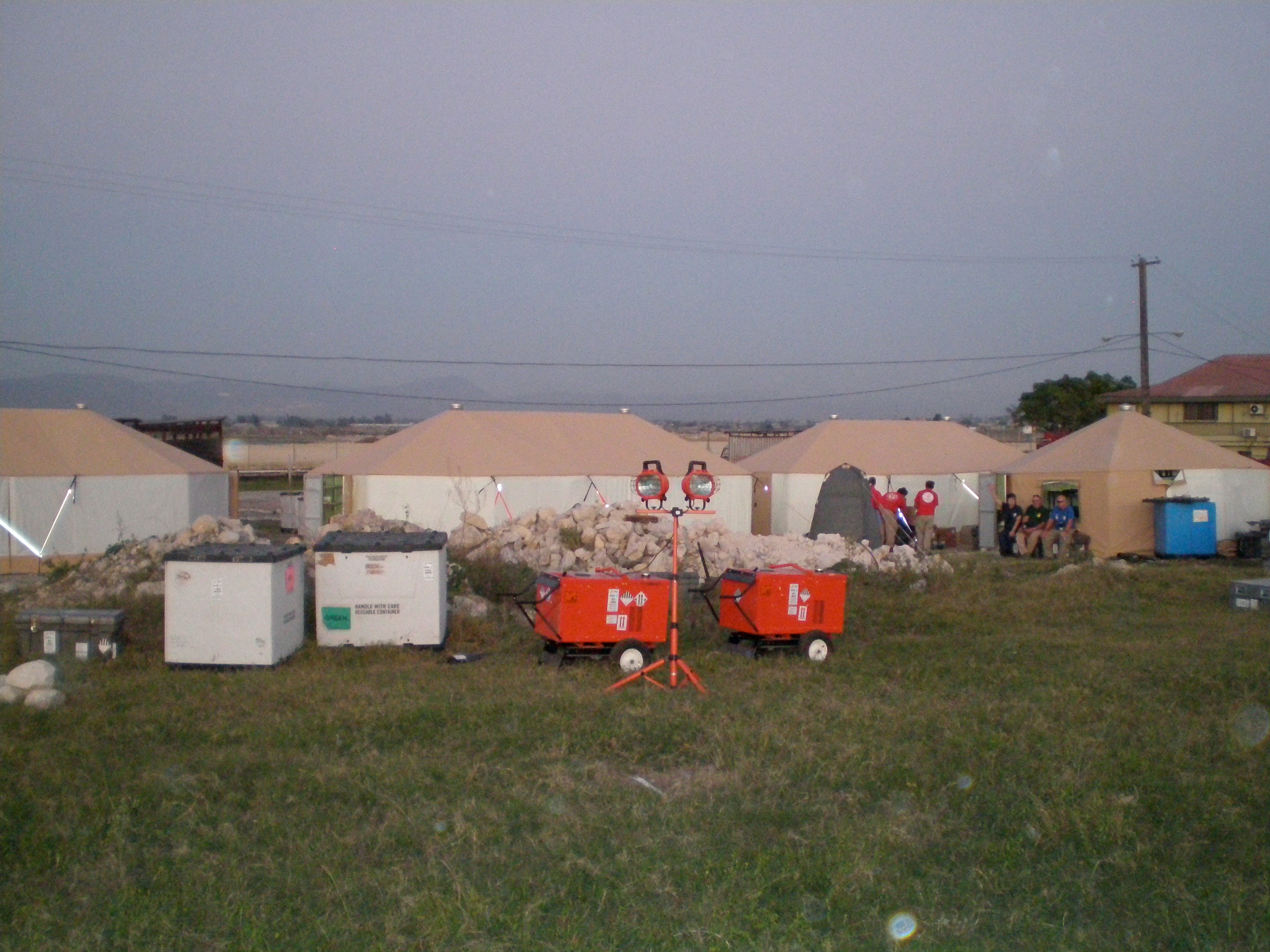 A base of operations for disaster relief during the 2010 earthquake in Haiti